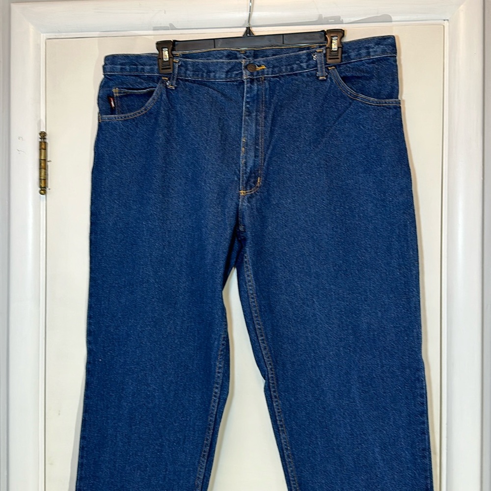 Union Line Straight Fit Dark Wash Cotton Blue Jeans 44x34 NWOT - Picture 2 of 11